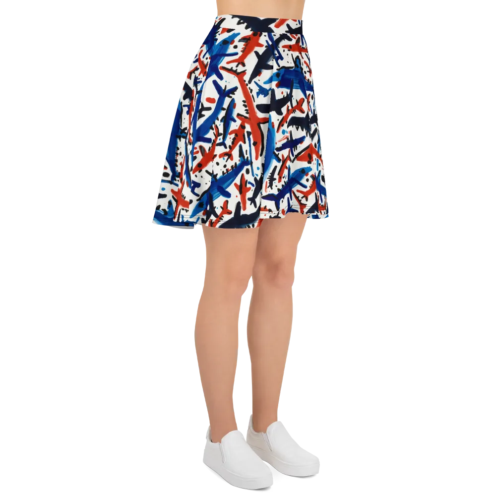 Bluewater Brushstroke on Skater Skirt — Right
