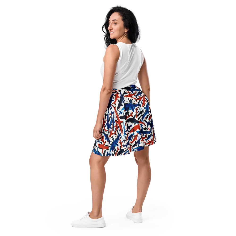 Bluewater Brushstroke on Skater Skirt — Back