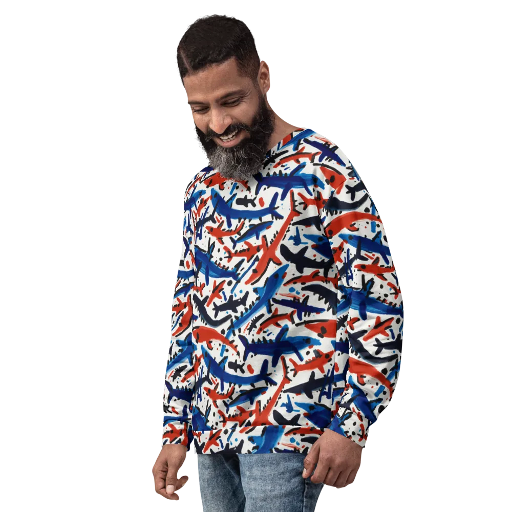 Bluewater Brushstroke on Sweatshirt — Left Front