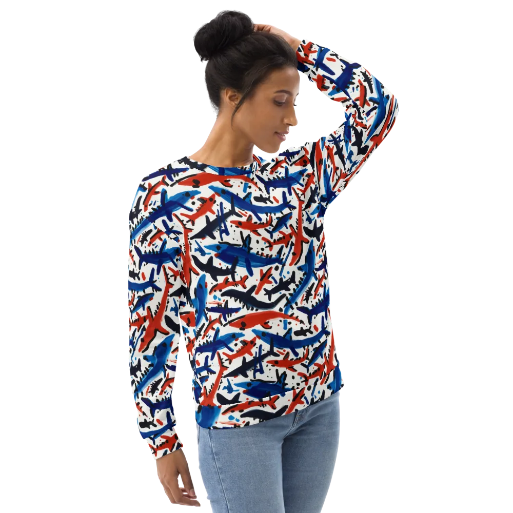 Bluewater Brushstroke on Sweatshirt — Right Front