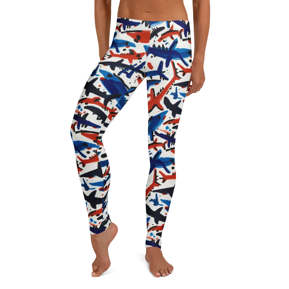 Bluewater Brushstroke on Leggings — Front
