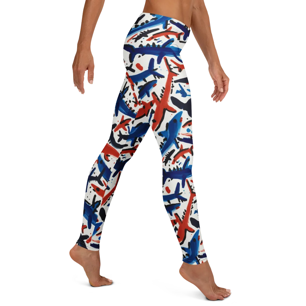Bluewater Brushstroke on Leggings — Right