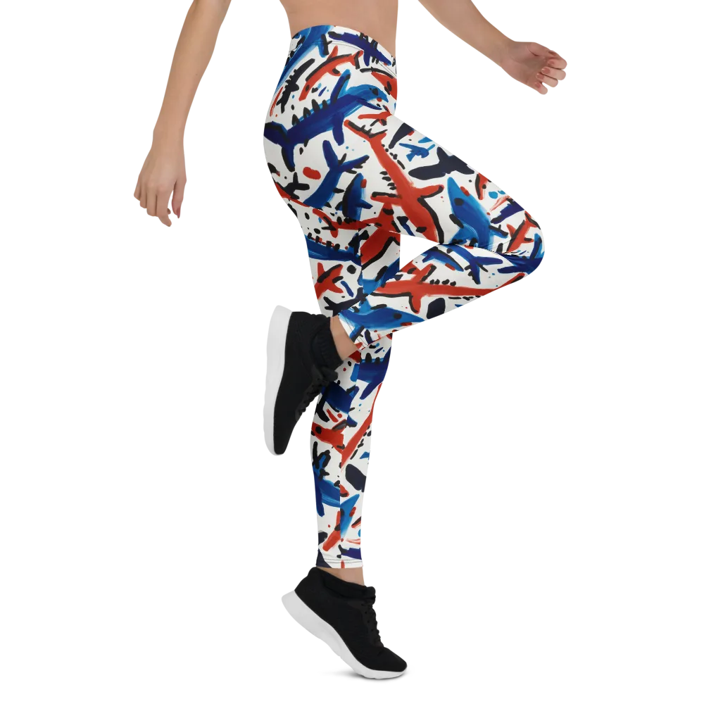 Bluewater Brushstroke on Leggings — Right