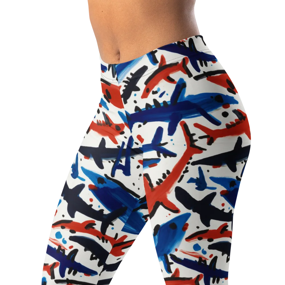 Bluewater Brushstroke on Leggings — Left Front