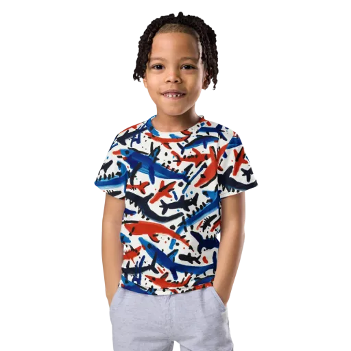 Bluewater Brushstroke on a Kids Crew Neck T-Shirt