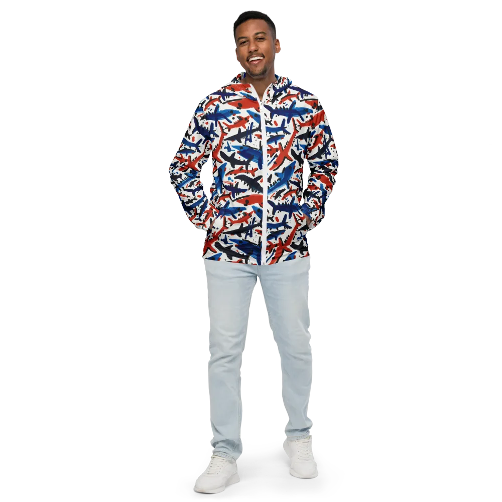 Bluewater Brushstroke on Men's Windbreaker — Front