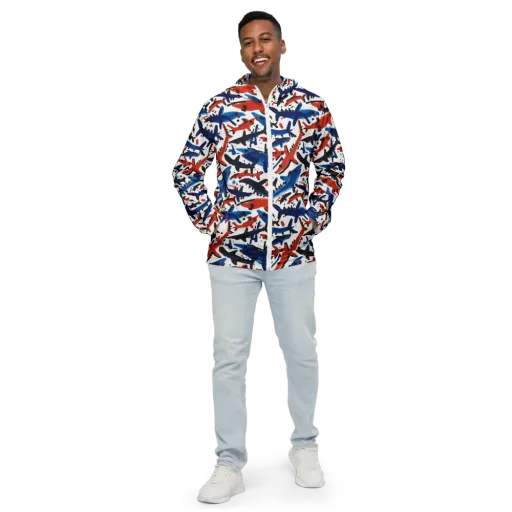 Bluewater Brushstroke on a Men's Windbreaker