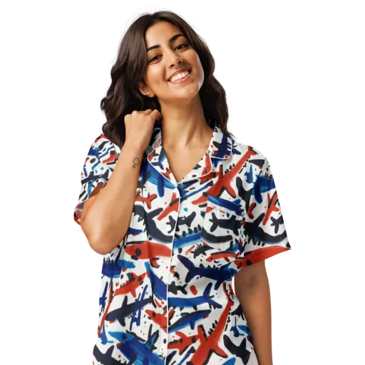 Bluewater Brushstroke on a Women's Short Sleeve Pajama Top