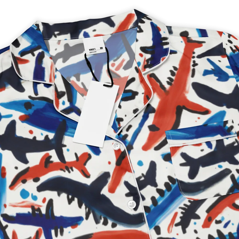 Bluewater Brushstroke on Women's Short Sleeve Pajama Top — Product details