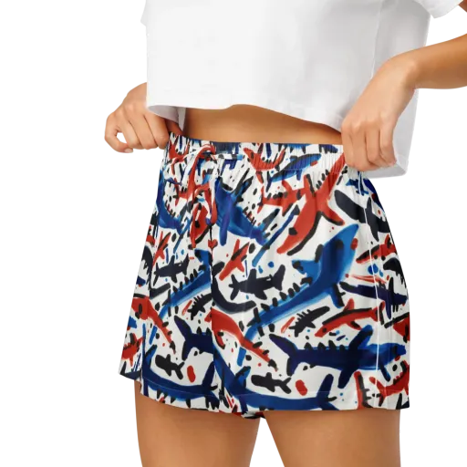 Bluewater Brushstroke on a Women's Pajama Shorts