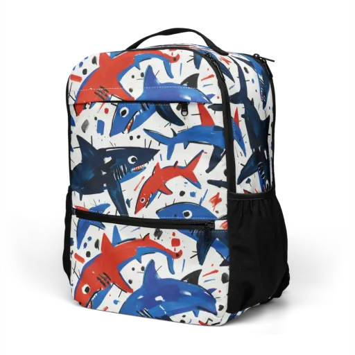Shark Attack Abstract on a Utility Backpack