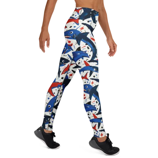 Shark Attack Abstract on a Yoga Leggings