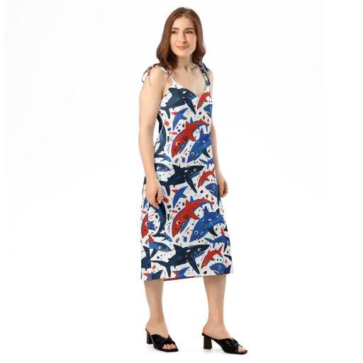 Shark Attack Abstract on a Slip Dress