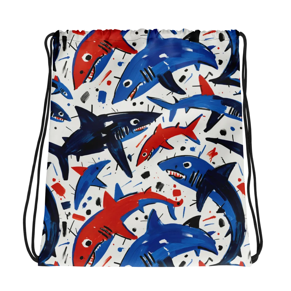 Shark Attack Abstract on Drawstring Bag — Photo