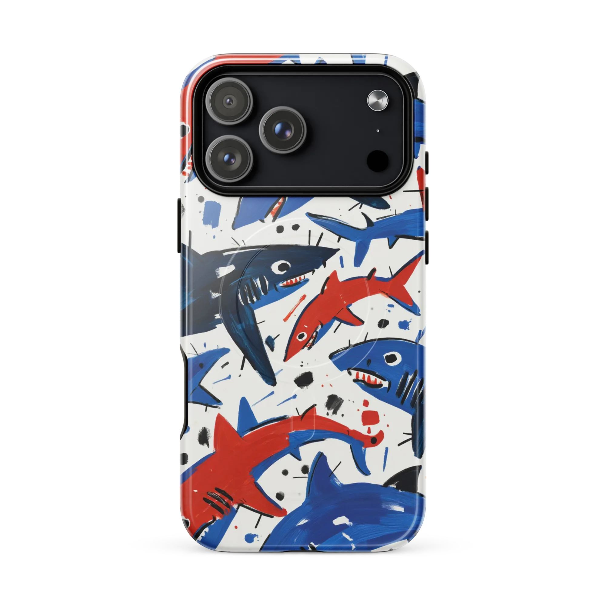 Shark Attack Abstract on MagSafe Tough Case for iPhone® — Front
