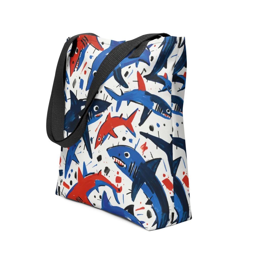 Shark Attack Abstract on Tote Bag — Front