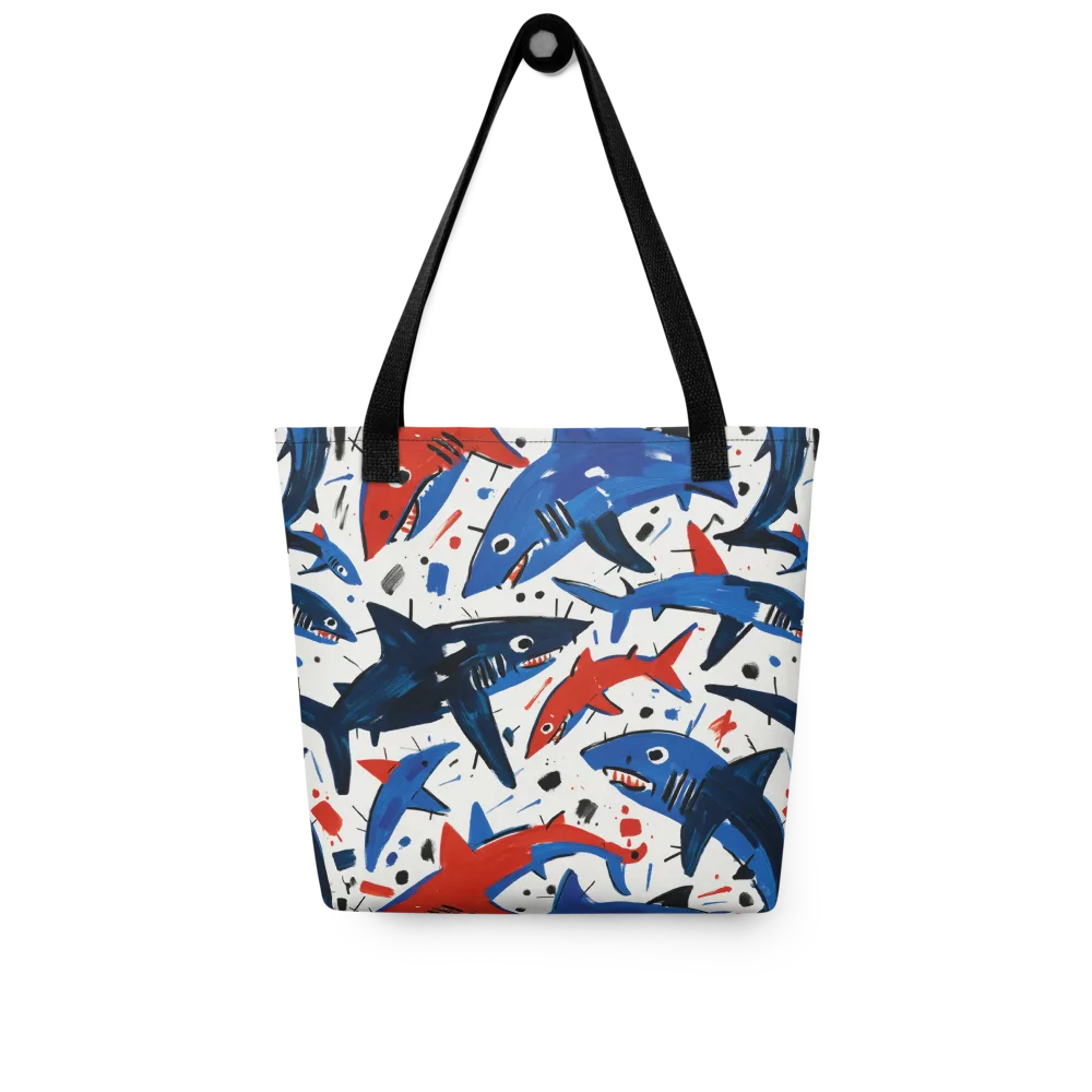 Shark Attack Abstract on Tote Bag — Front