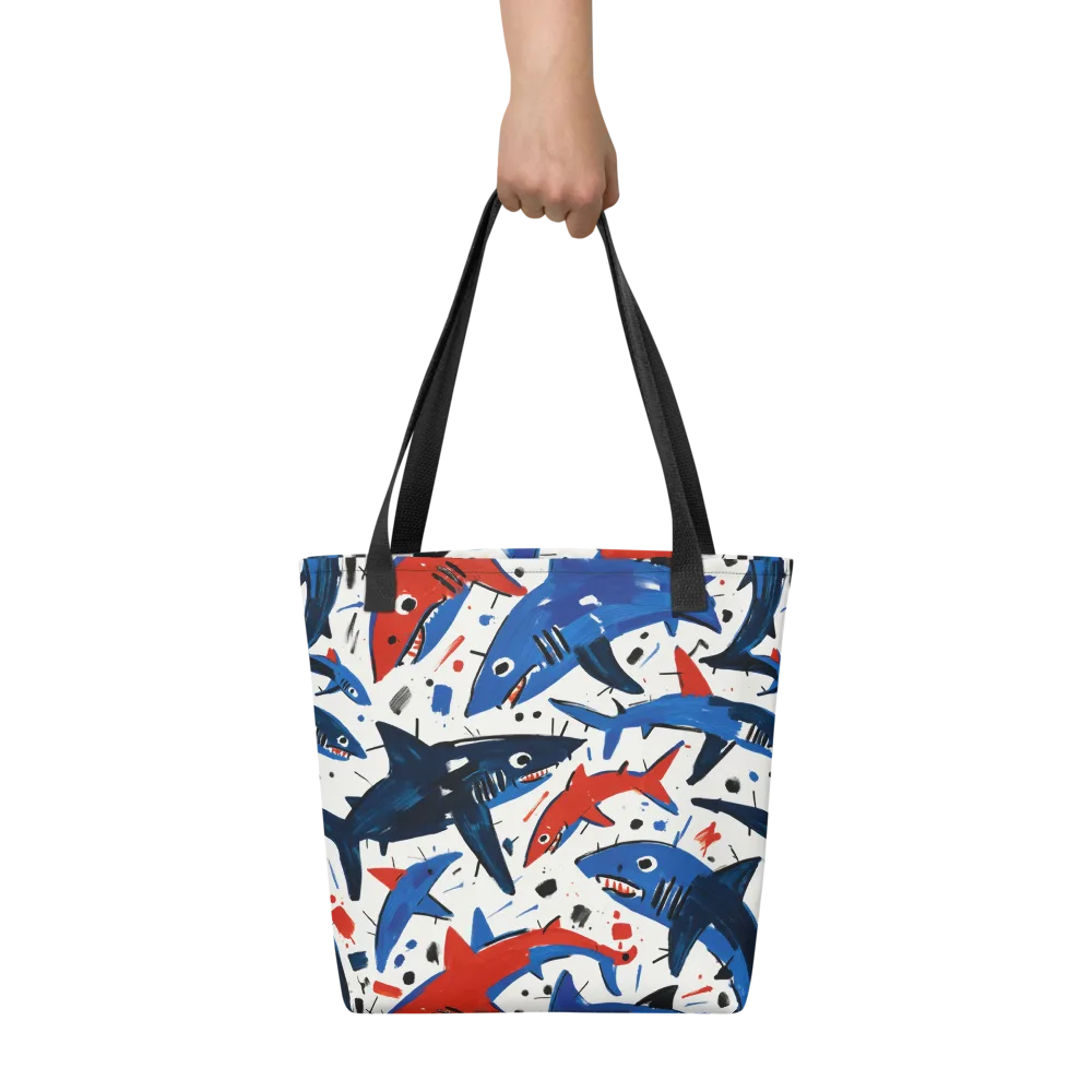 Shark Attack Abstract on Tote Bag — Front