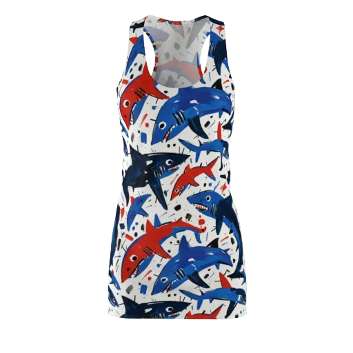 Shark Attack Abstract on a Racerback Dress