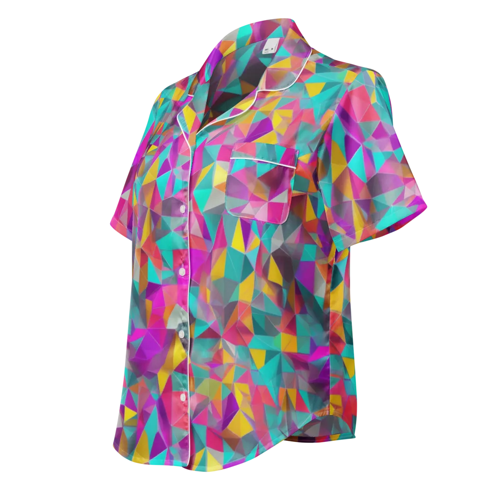 Prism Bazaar on Women's Short Sleeve Pajama Top — Left Front