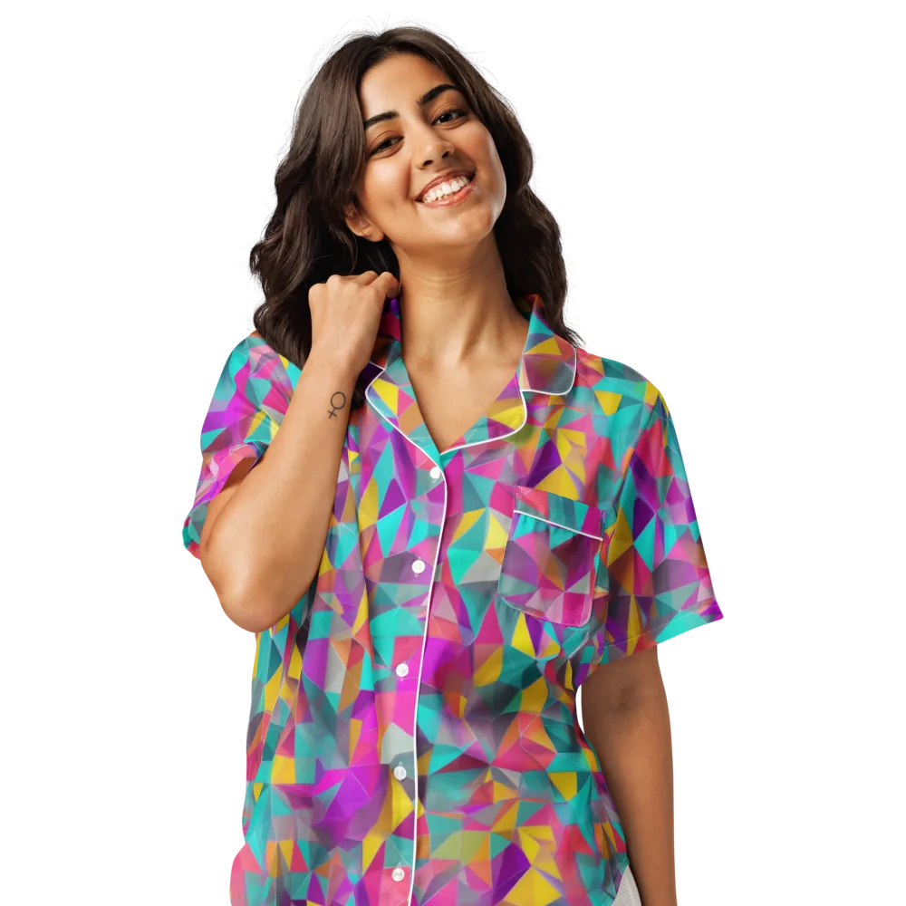 Prism Bazaar on Women's Short Sleeve Pajama Top — Front
