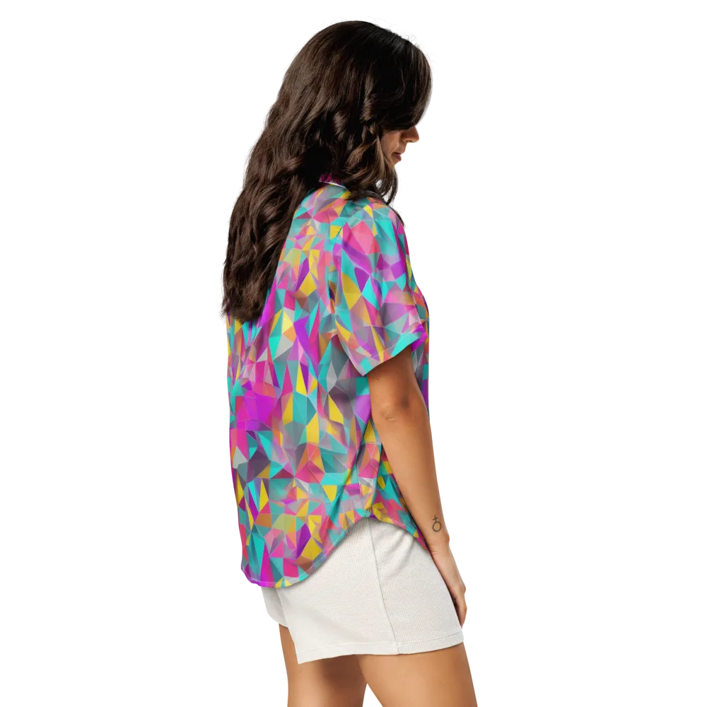 Prism Bazaar on Women's Short Sleeve Pajama Top — Right Back