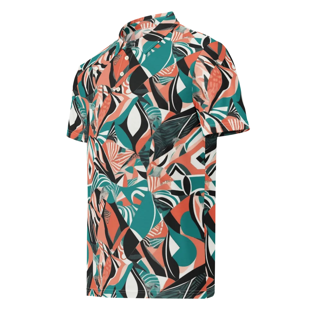 Coral Kinetic on Men's Slim Fit Polo Shirt — Left Front