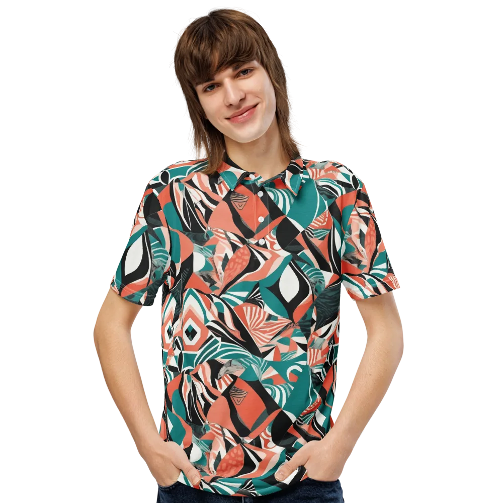 Coral Kinetic on Men's Slim Fit Polo Shirt — Front