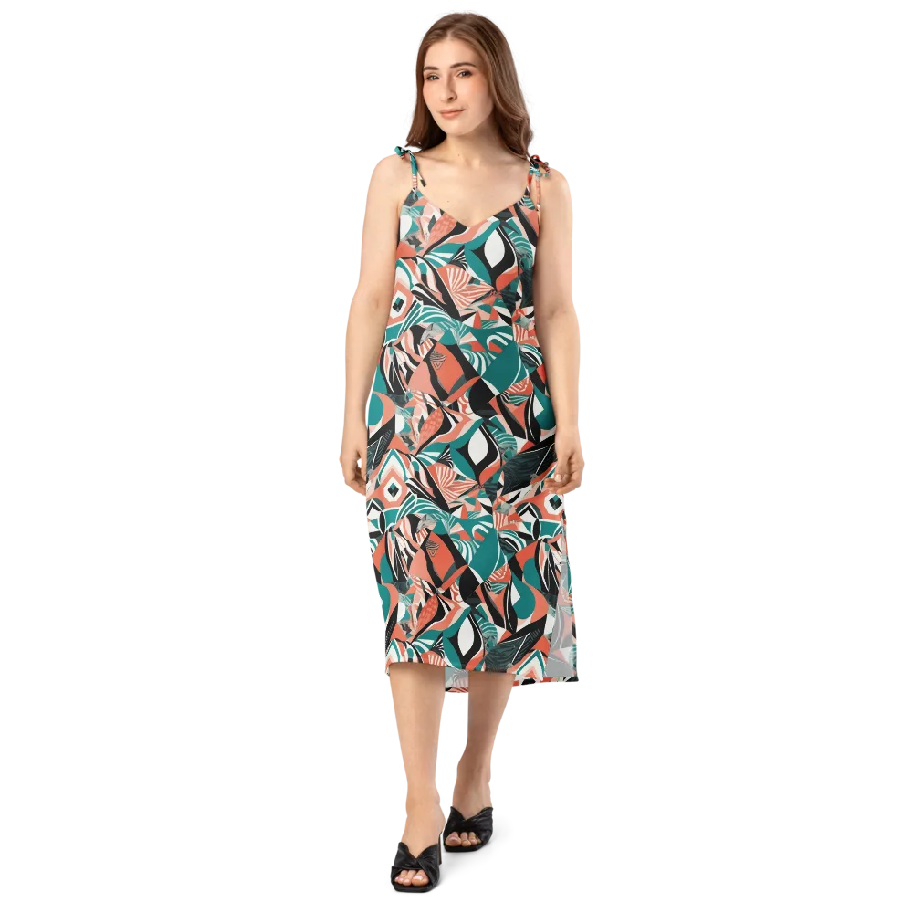 Coral Kinetic on Slip Dress — Front