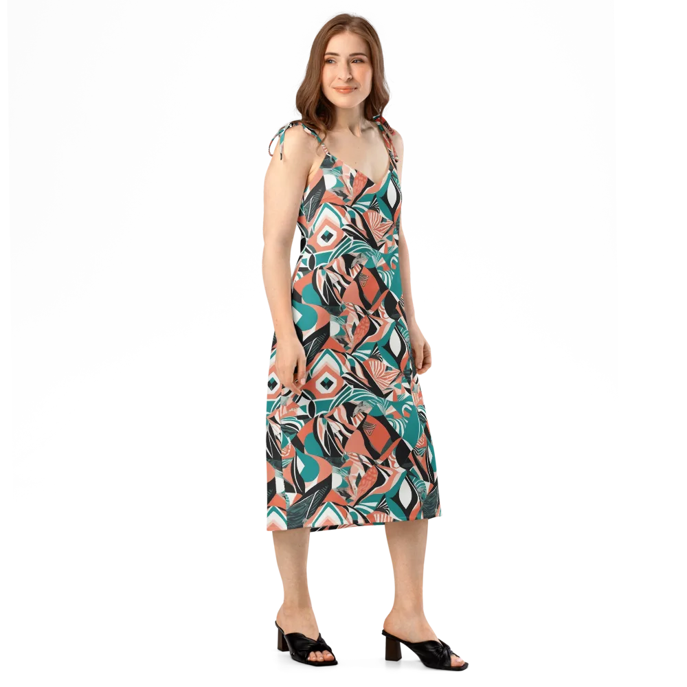 Coral Kinetic on Slip Dress — Right Front