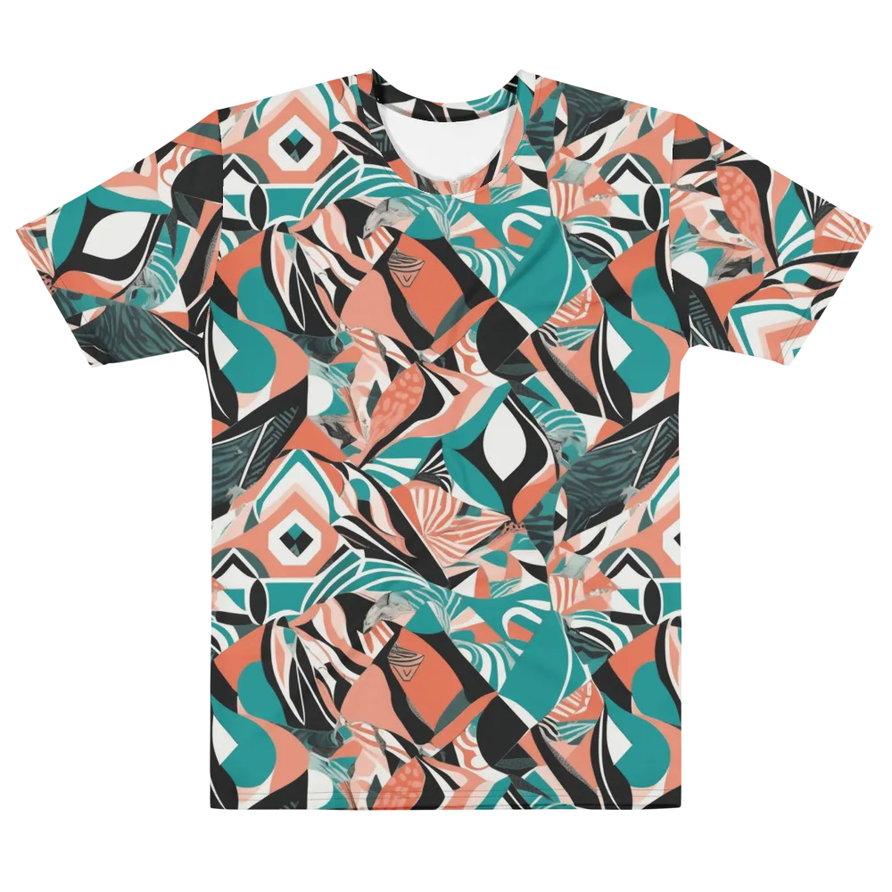 Coral Kinetic on Men's Cotton Crew Neck T-Shirt — Front