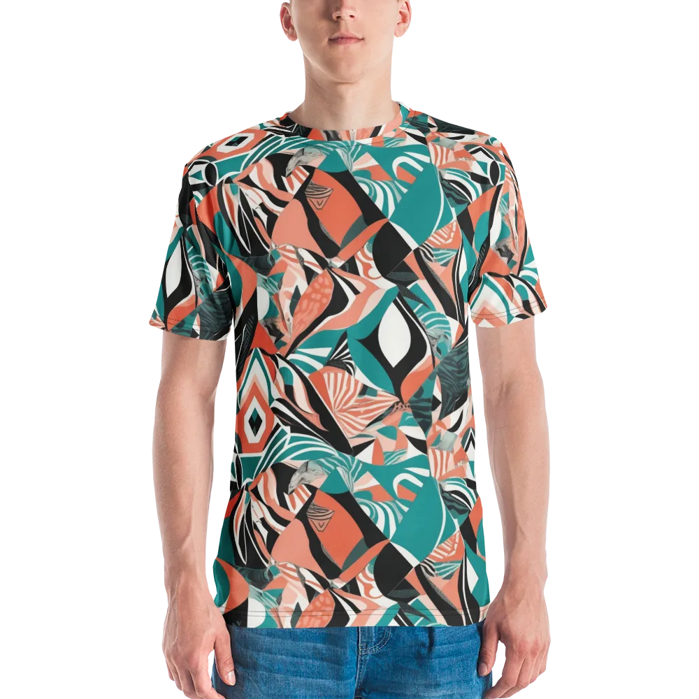 Coral Kinetic on Men's Crew Neck T-Shirt — Front