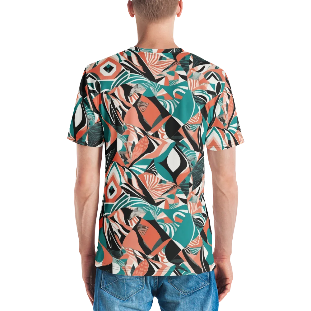 Coral Kinetic on Men's Crew Neck T-Shirt — Back