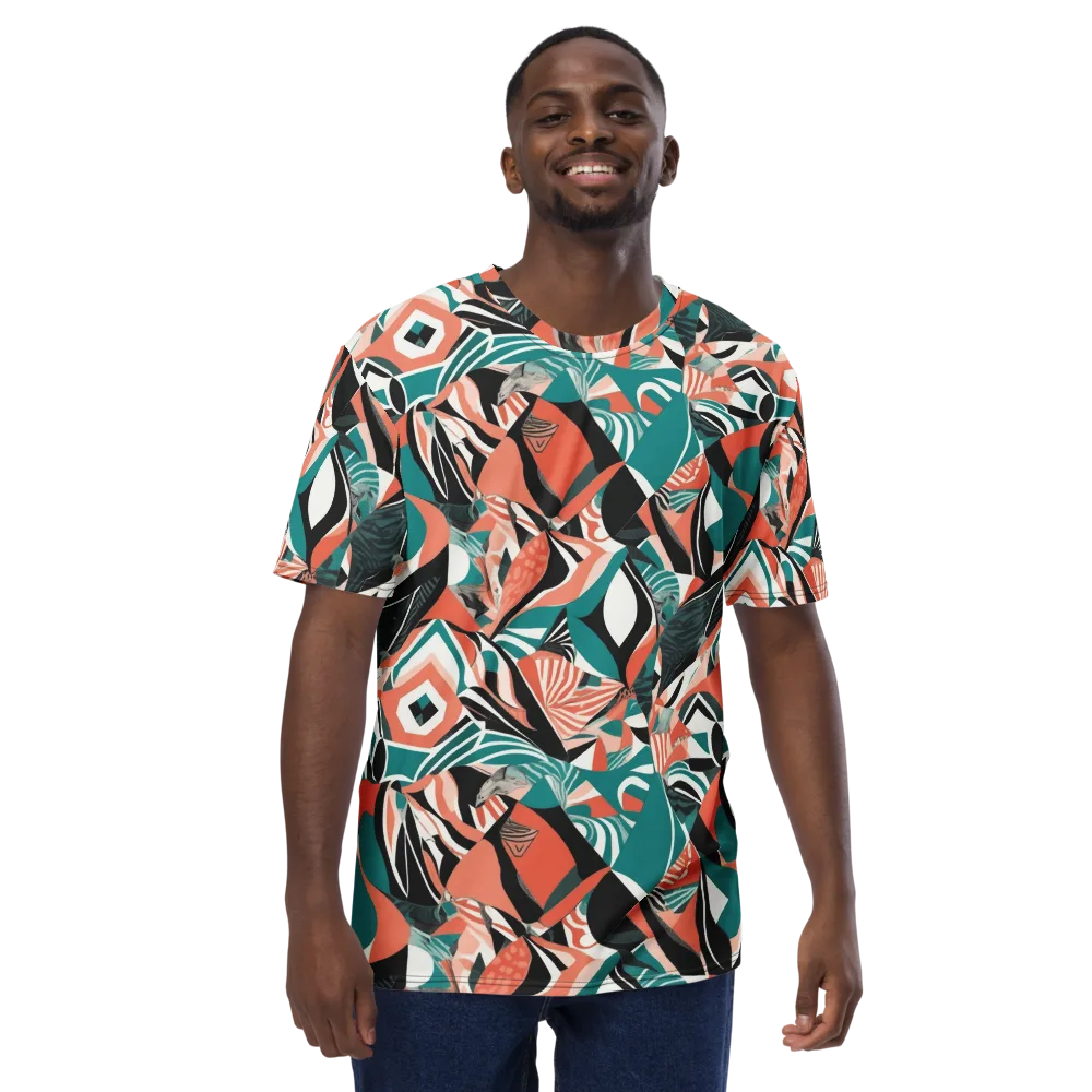 Coral Kinetic on Men's Crew Neck T-Shirt — Front