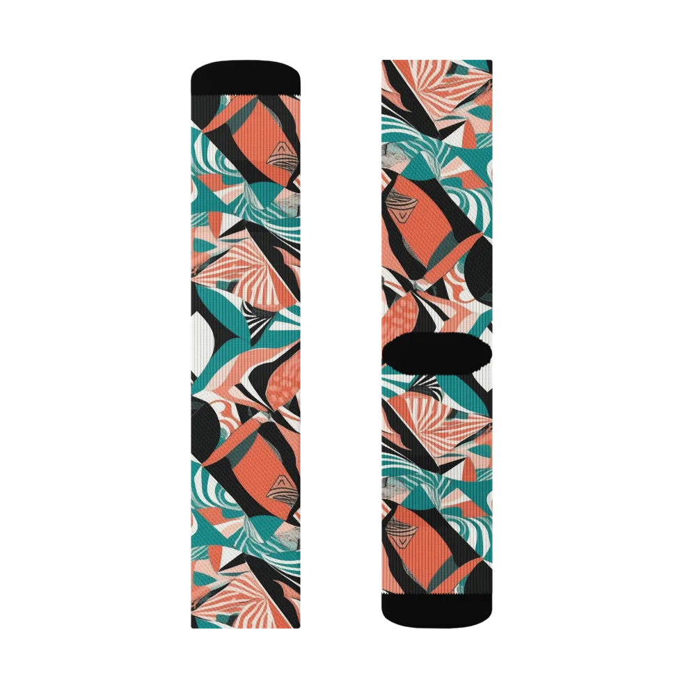 Coral Kinetic on Socks — Left Sock