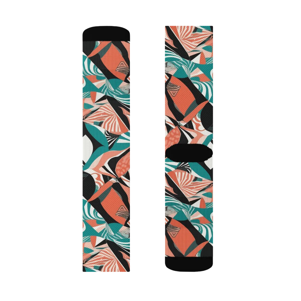 Coral Kinetic on Socks — Right Sock