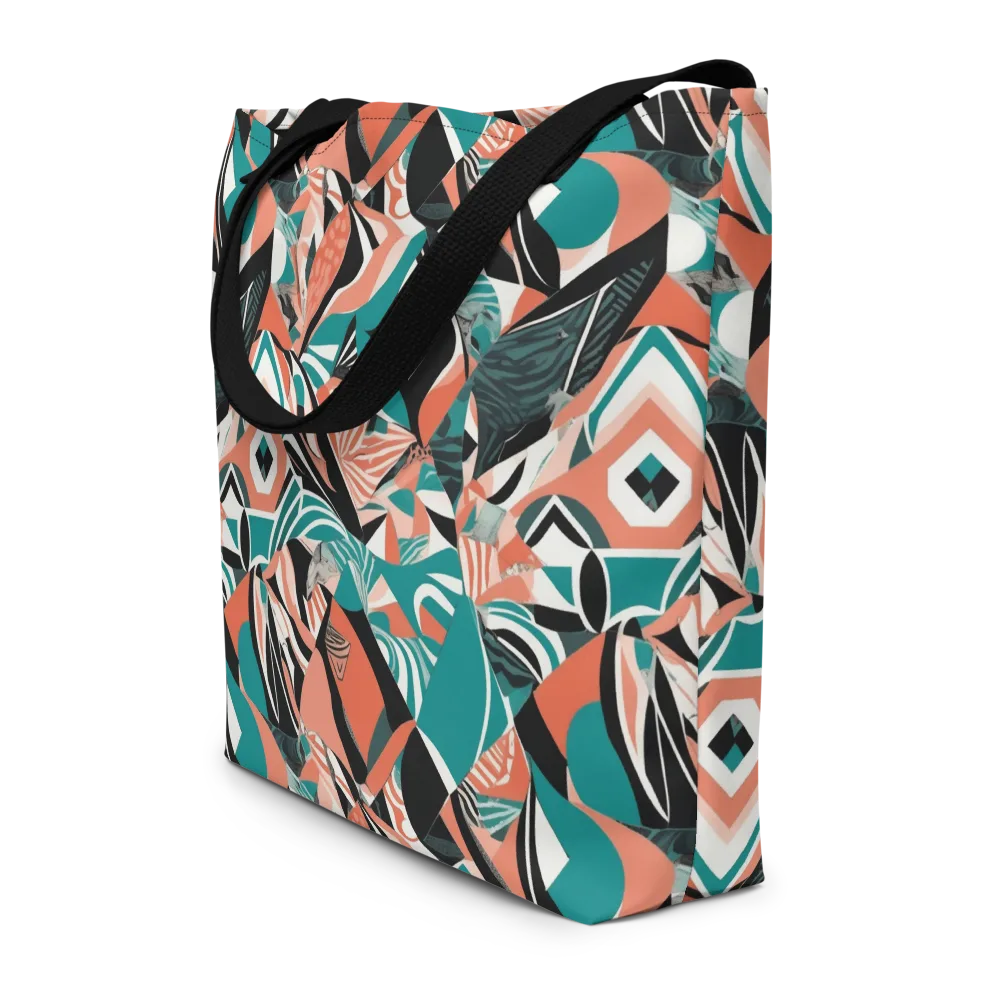 Coral Kinetic on Large Tote Bag W/ Pocket — Front