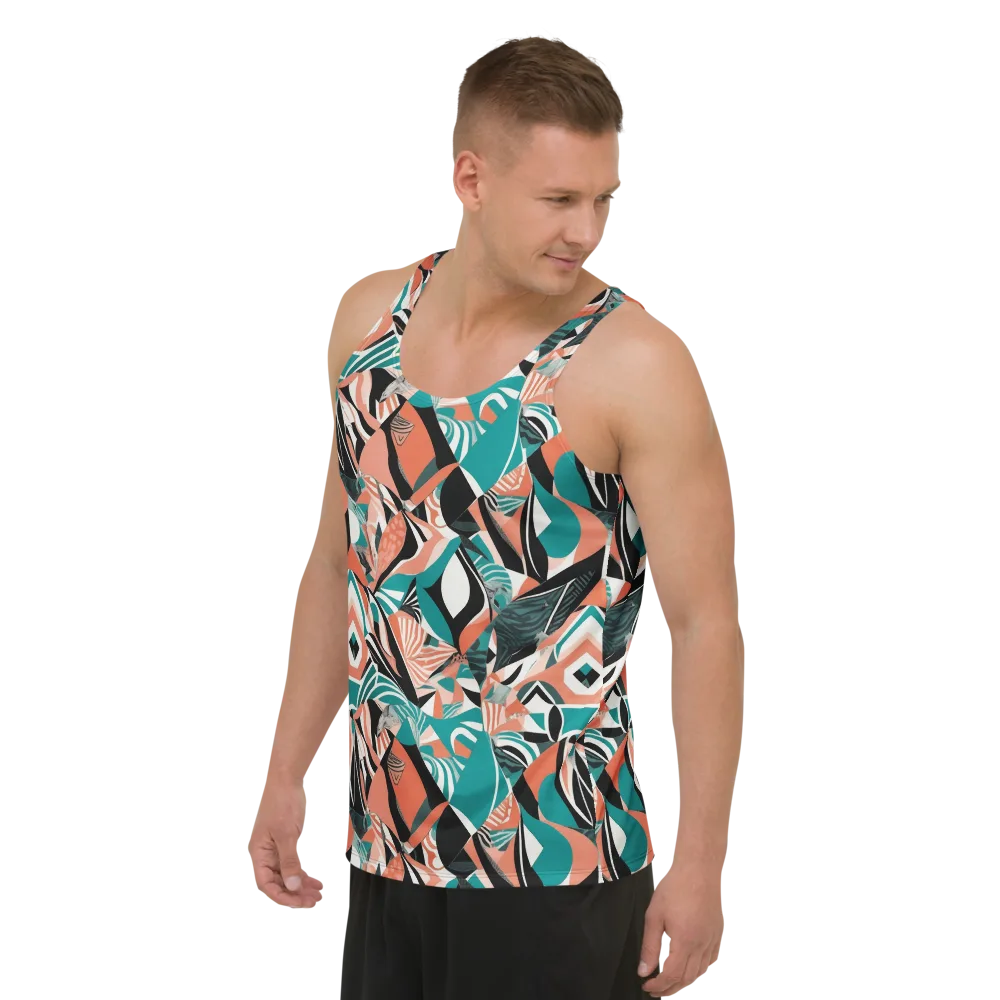 Coral Kinetic on Men's Tank Top — Left Front