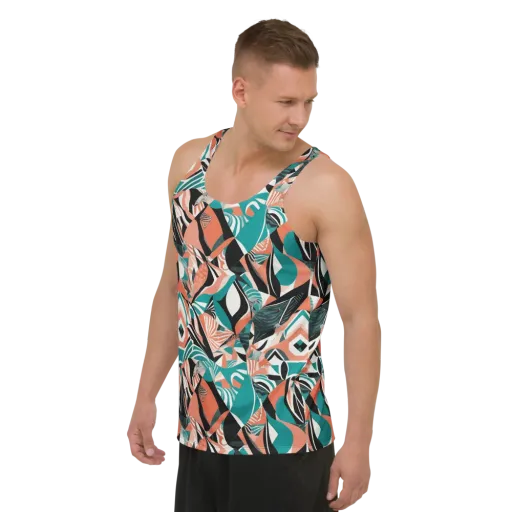Coral Kinetic on a Men's Tank Top