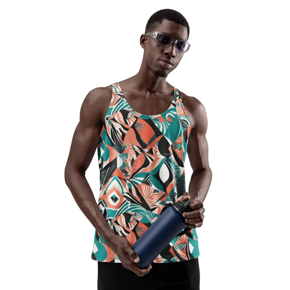 Coral Kinetic on Men's Tank Top — Front