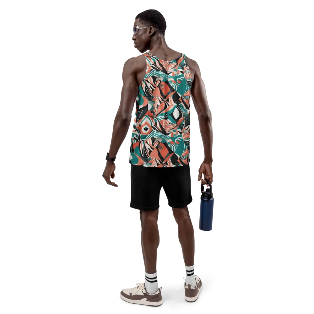 Coral Kinetic on Men's Tank Top — Back