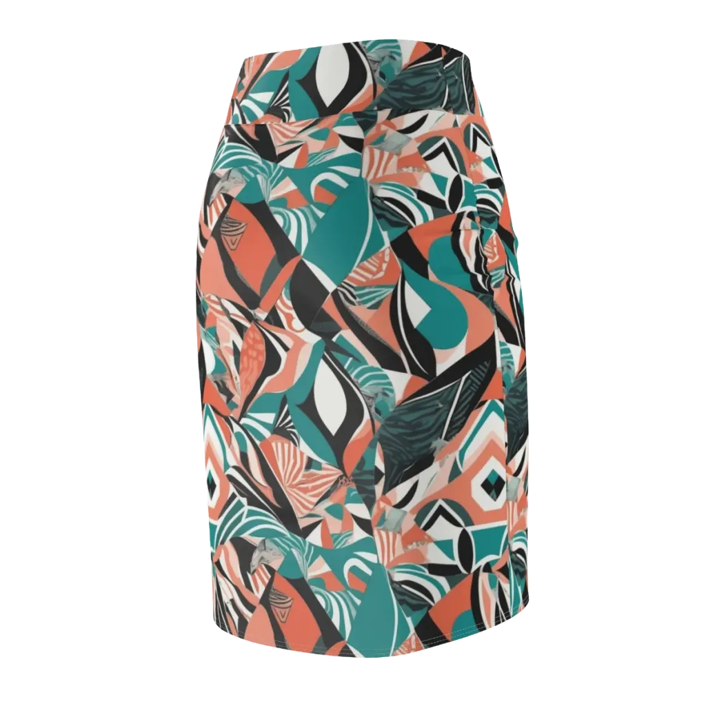 Coral Kinetic on Pencil Skirt — Back Side