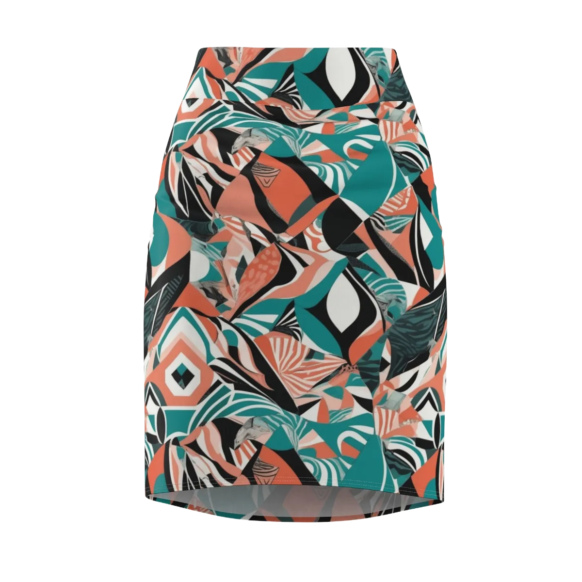 Coral Kinetic on Pencil Skirt — Front