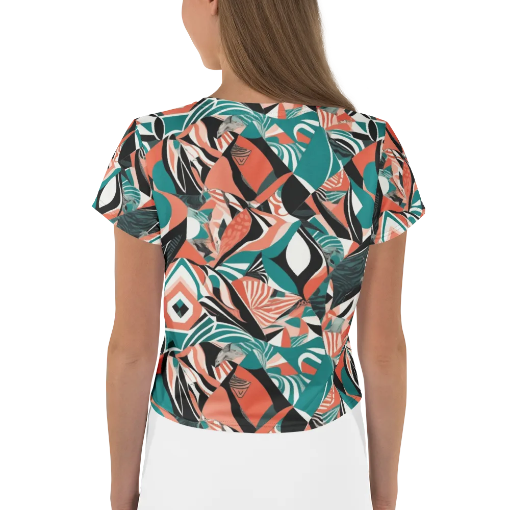 Coral Kinetic on Crop Tee — Back