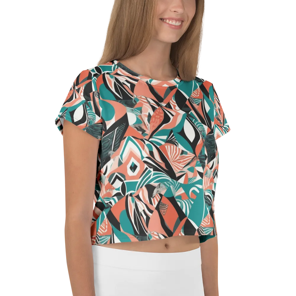 Coral Kinetic on Crop Tee — Right
