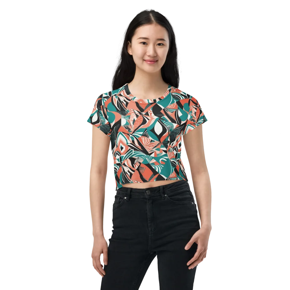 Coral Kinetic on Crop Tee — Front