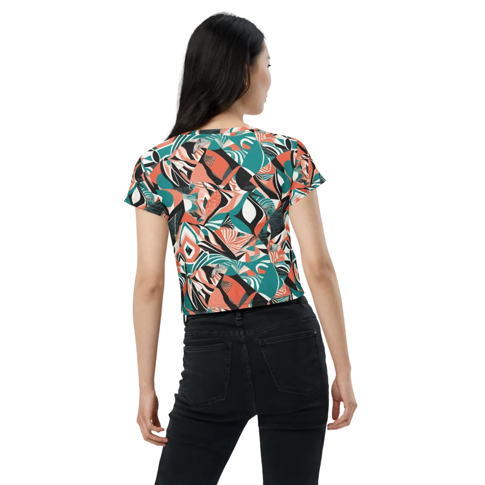 Coral Kinetic on Crop Tee — Back