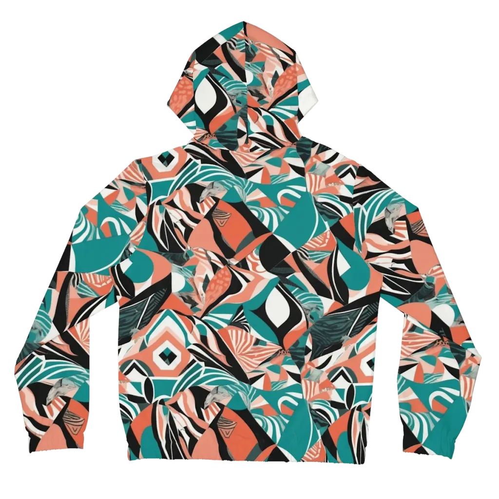 Coral Kinetic on Women's Full-Zip Hoodie — Back