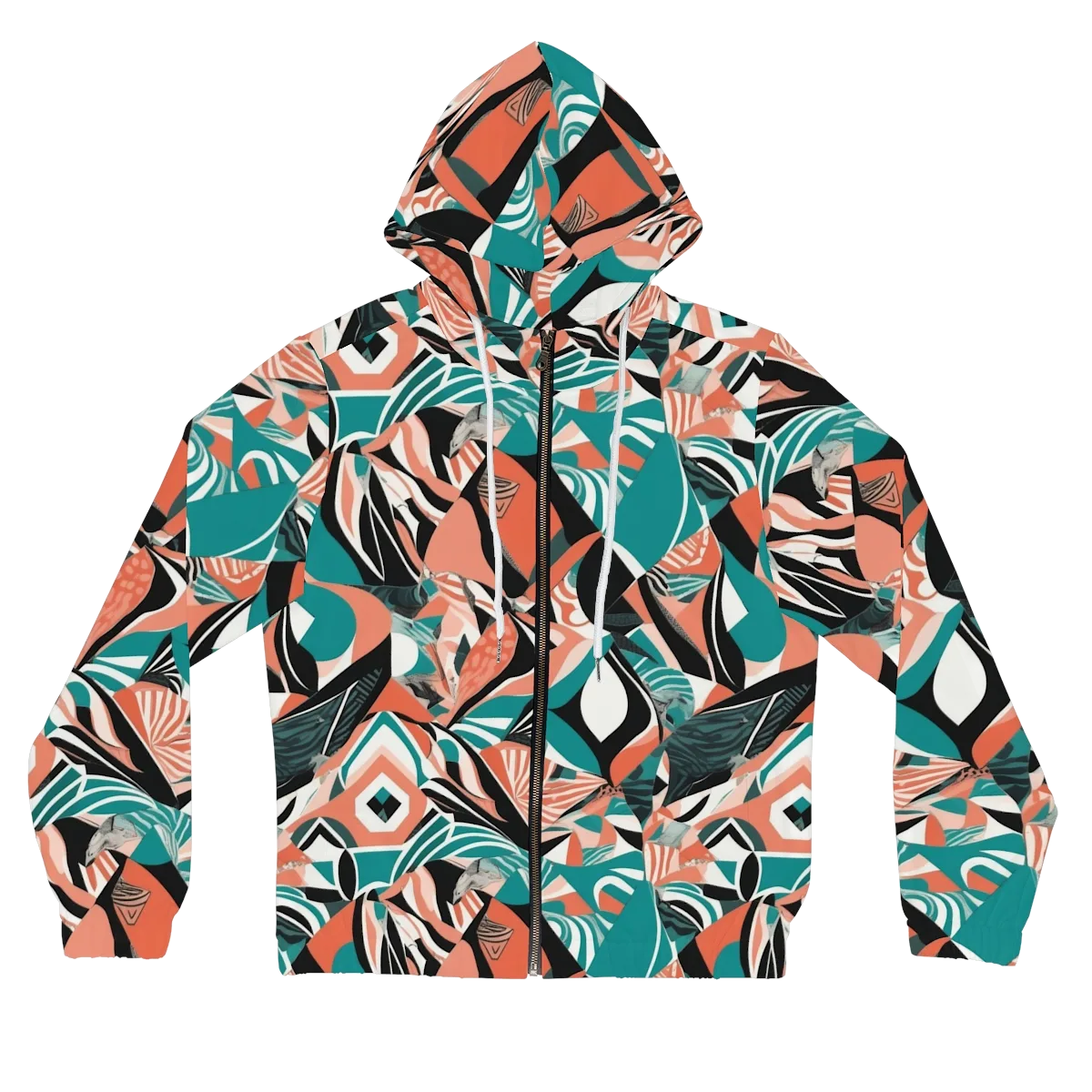 Coral Kinetic on Women's Full-Zip Hoodie — Front