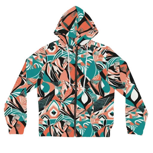 Coral Kinetic on a Women's Full-Zip Hoodie